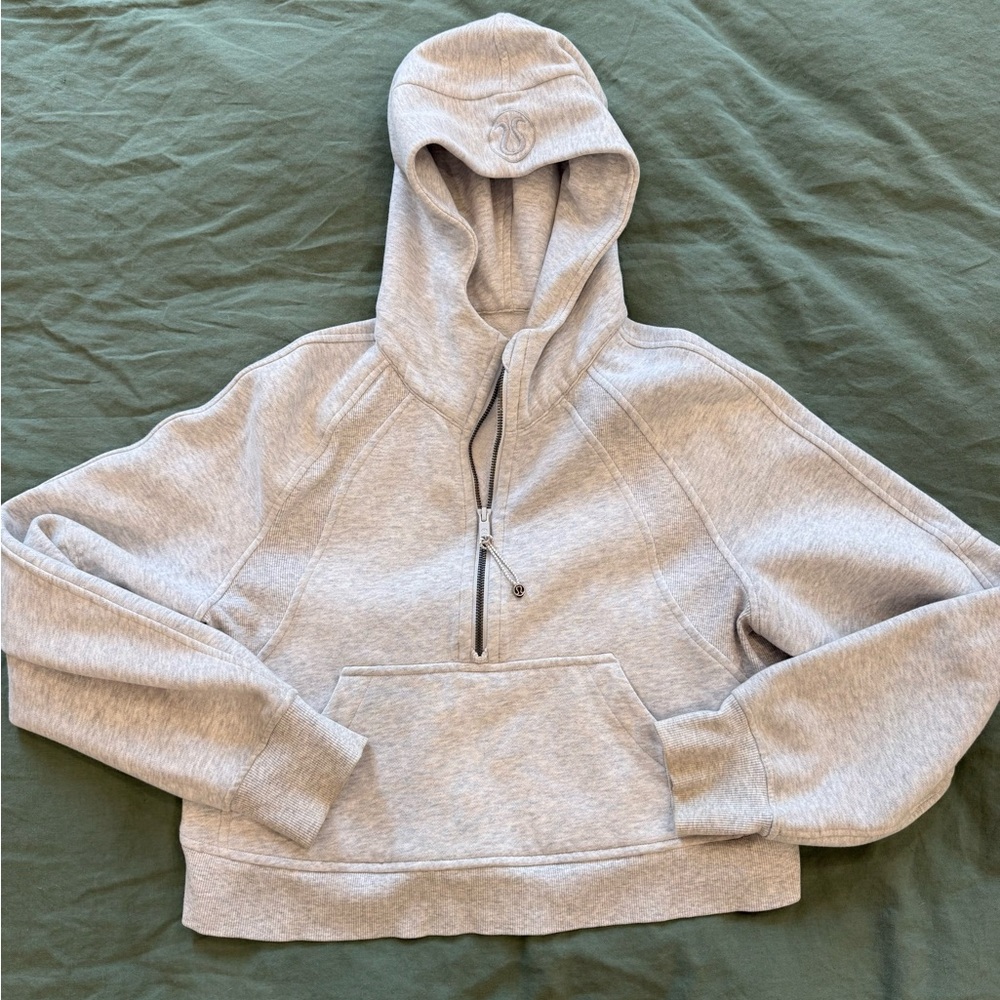 Lululemon Grey Scuba Oversized Half-Zip Hoodie